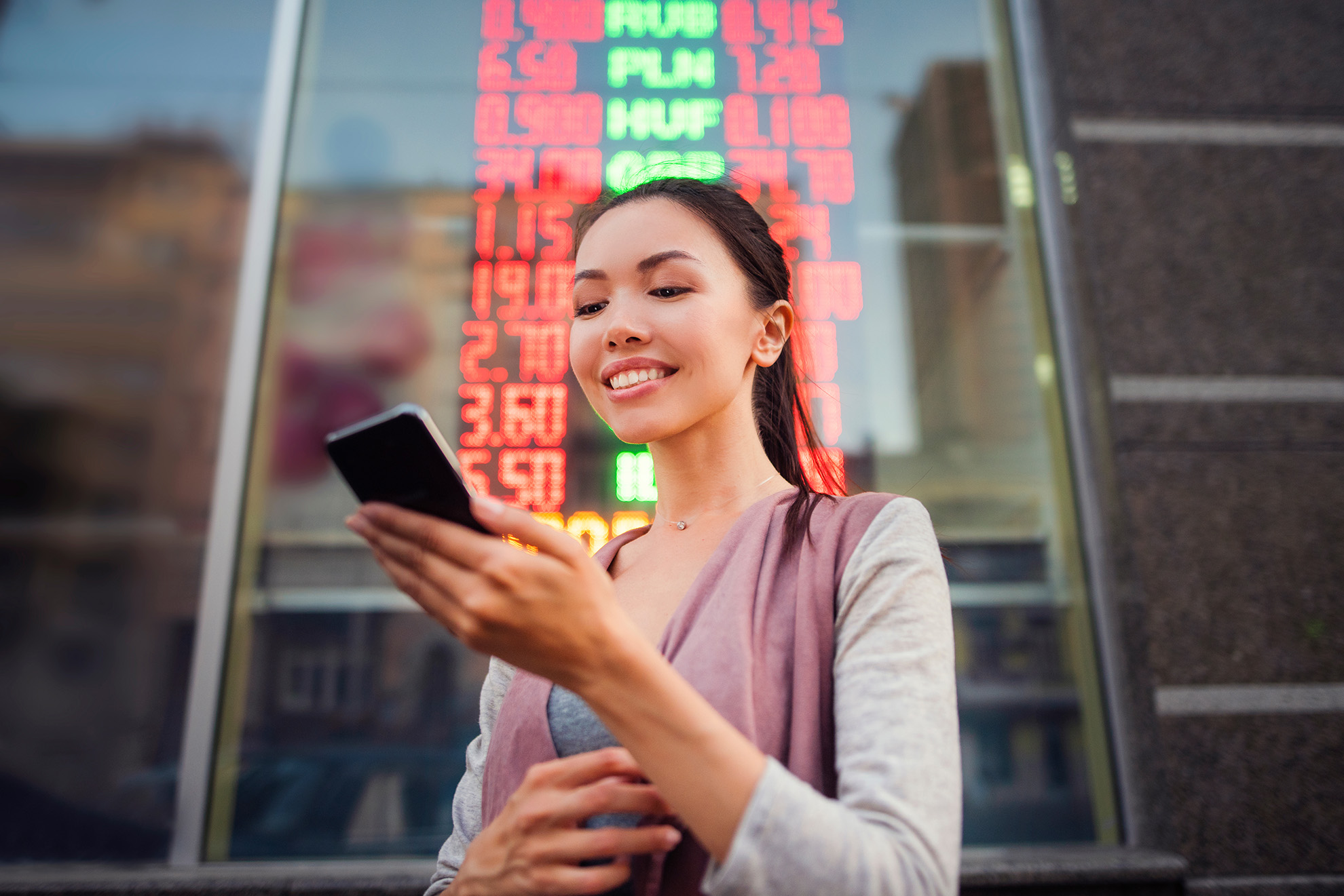 Woman looking her phone