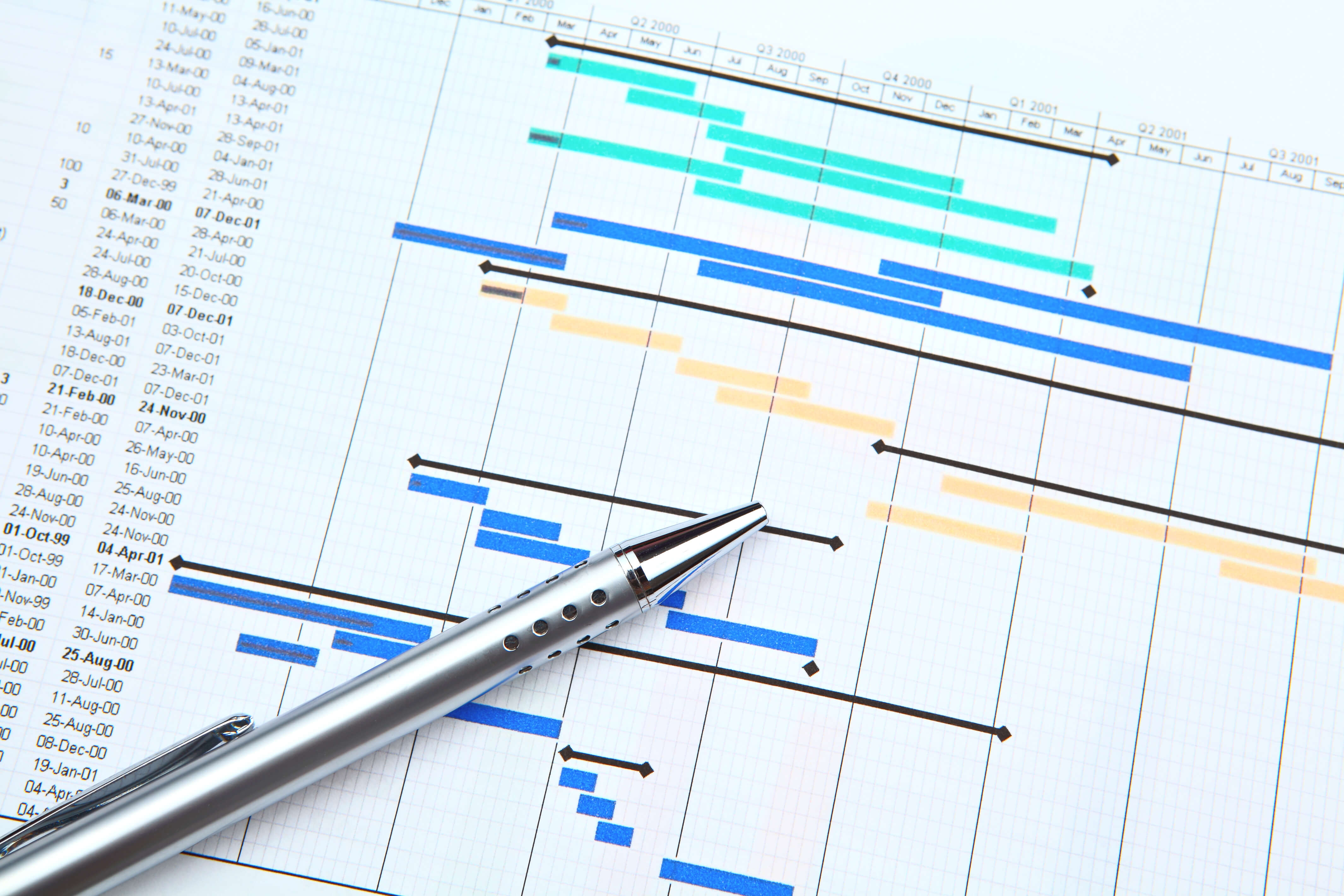 Paper with a chart and a pen