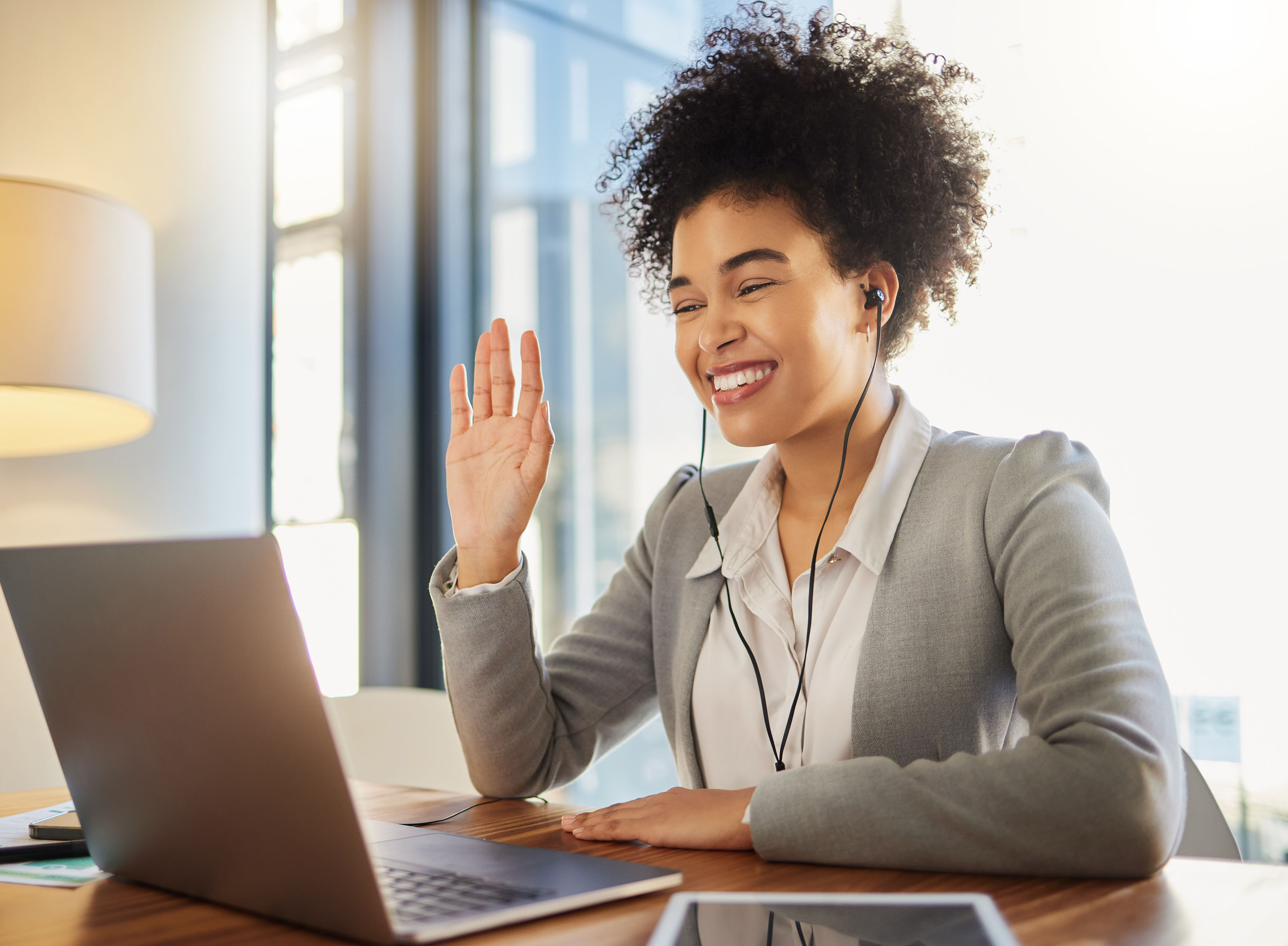 Woman working on a computer